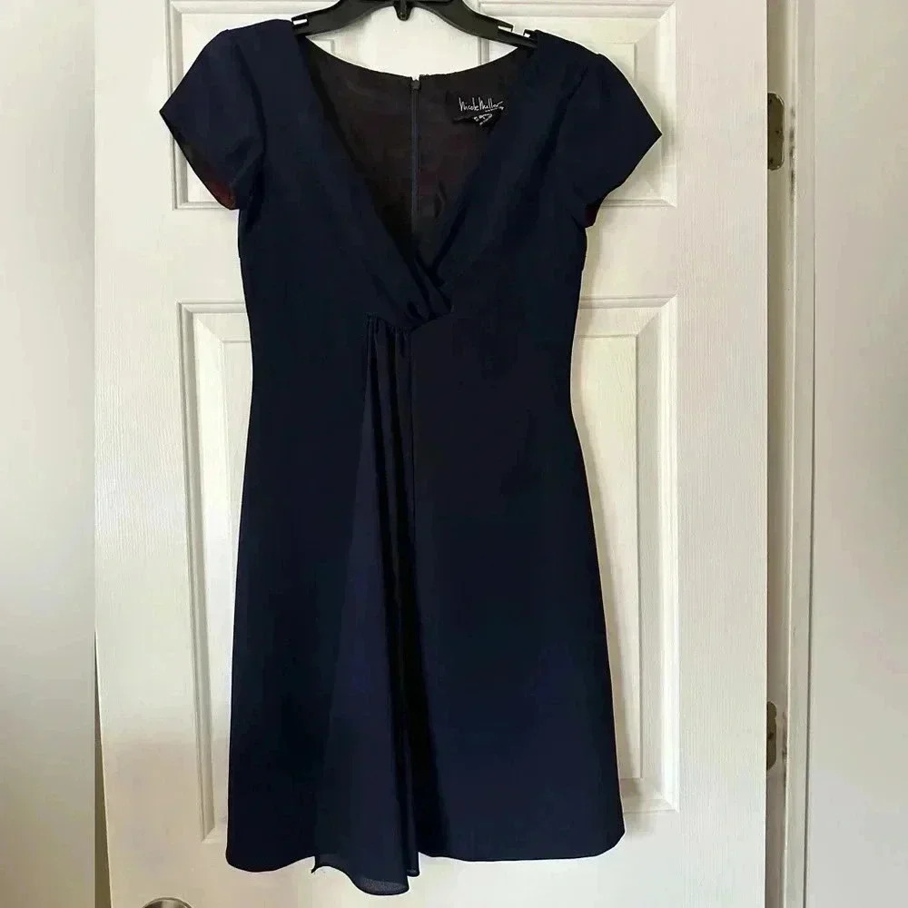 VINTAGE 90s Nicole Miller navy cocktail mini dress